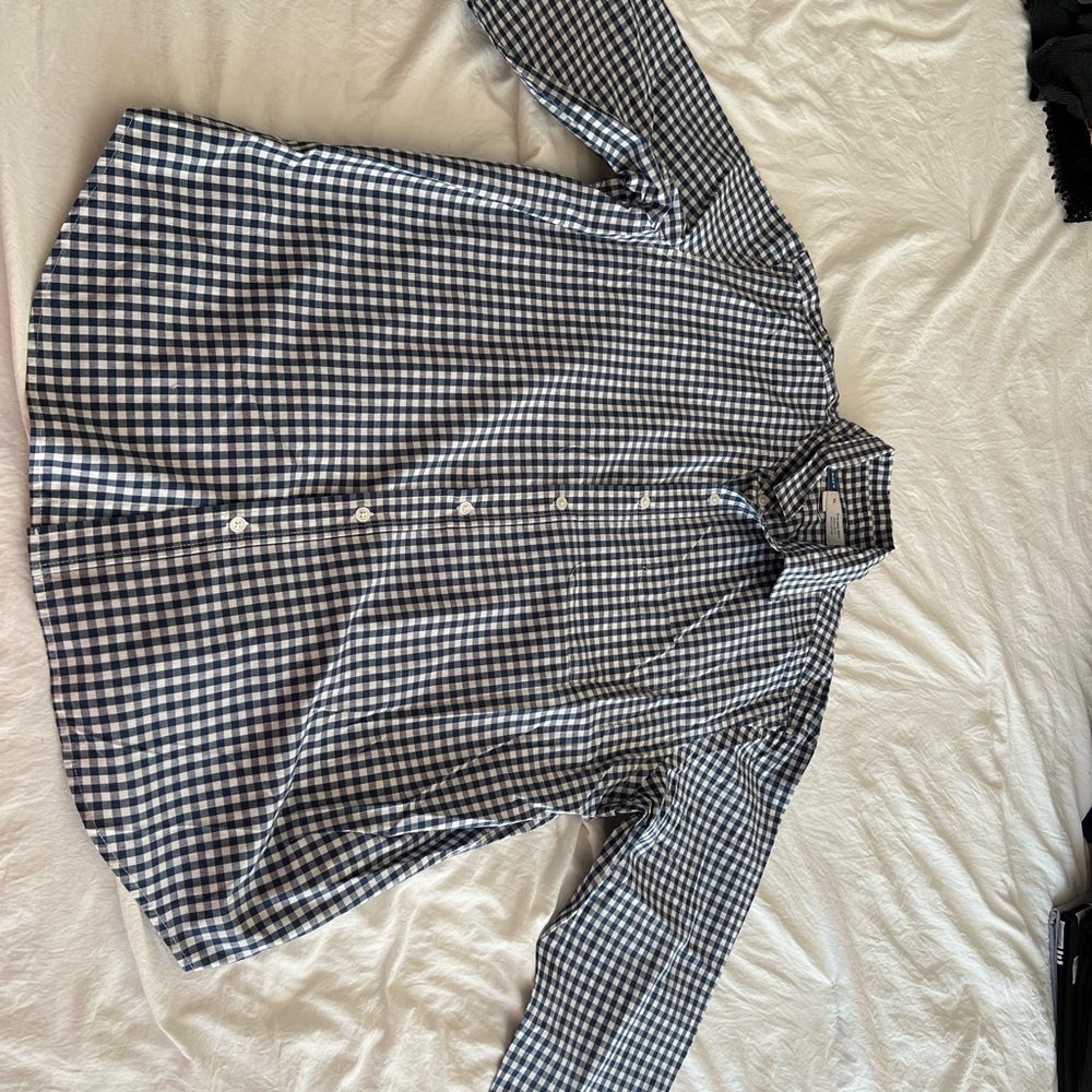 Black and White Checkered Button-Up Shirt